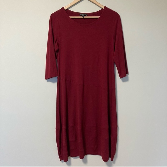 Eileen Fisher Dresses & Skirts - Eileen Fisher burgundy long sleeves dress